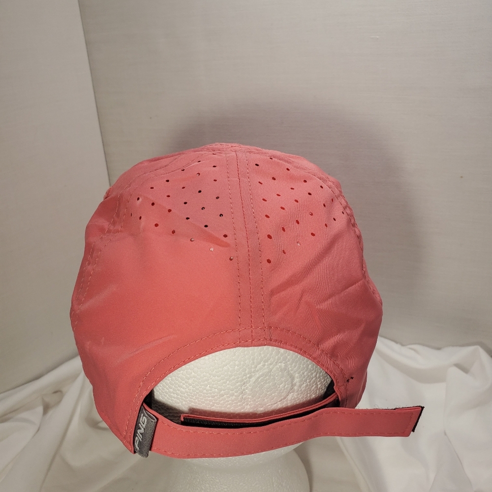 Ping Flexfit Pink Womens Golf Hat Spellout Osfm Small Stains Polyester Spandex - Picture 3 of 14